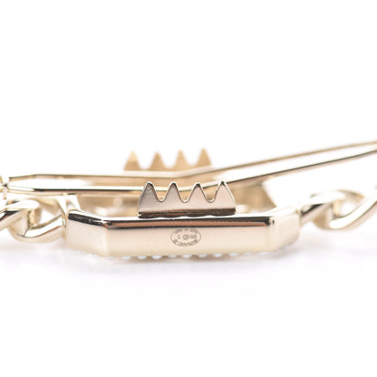 Chanel Crystal Chain CC Vendome Hair Clip Barrette Gold 3 of 3