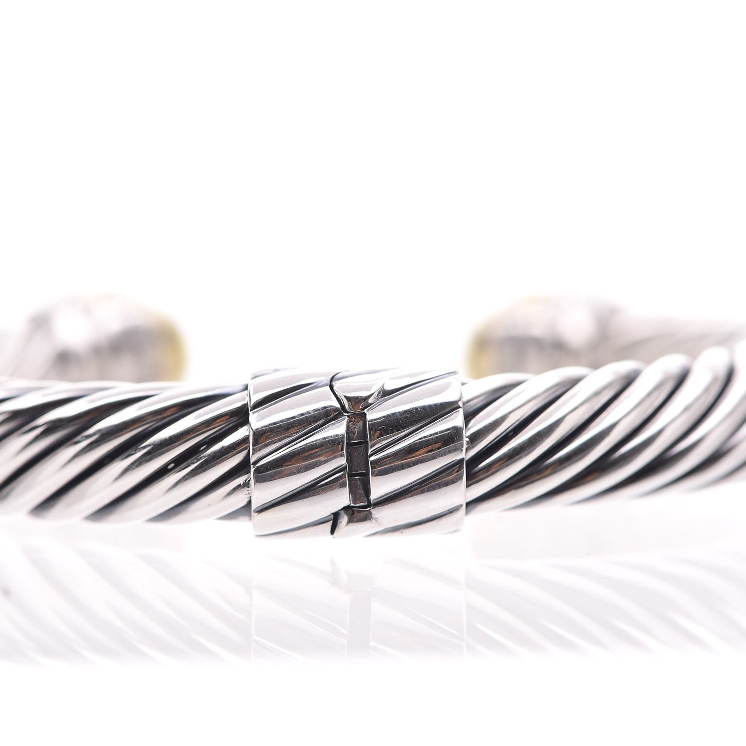 David Yurman Sterling Silver 14K Yellow Gold 10mm Cable Classics Bracelet 3 of 5