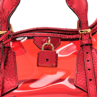 Burberry Vinyl Metallic Watersnake Blaze Satchel Red 7 of 13