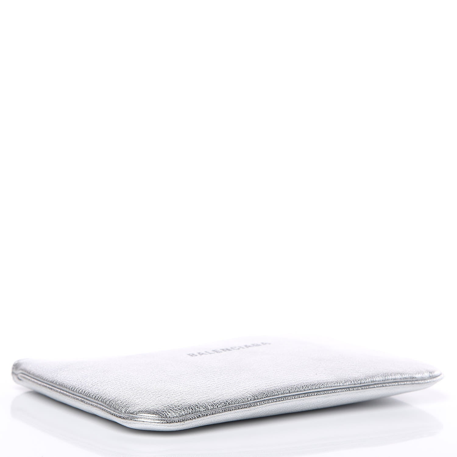 Balenciaga Metallic Goatskin Logo Large Everyday Zip Pouch Argent Black 4 of 8