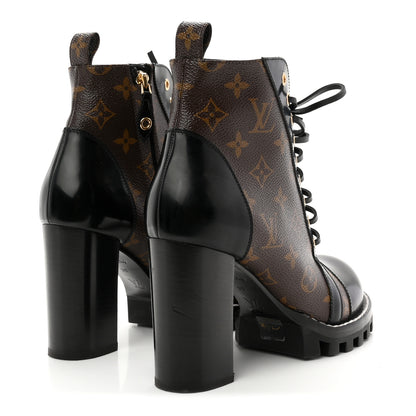 Louis Vuitton Patent Calfskin Monogram Star Trail Ankle Boots 39 Black 5 of 10