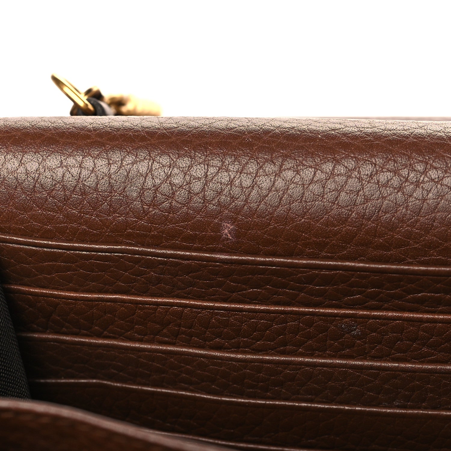 Gucci Cellarius Calfskin GG Marmont Chain Wallet Nut Brown 9 of 9