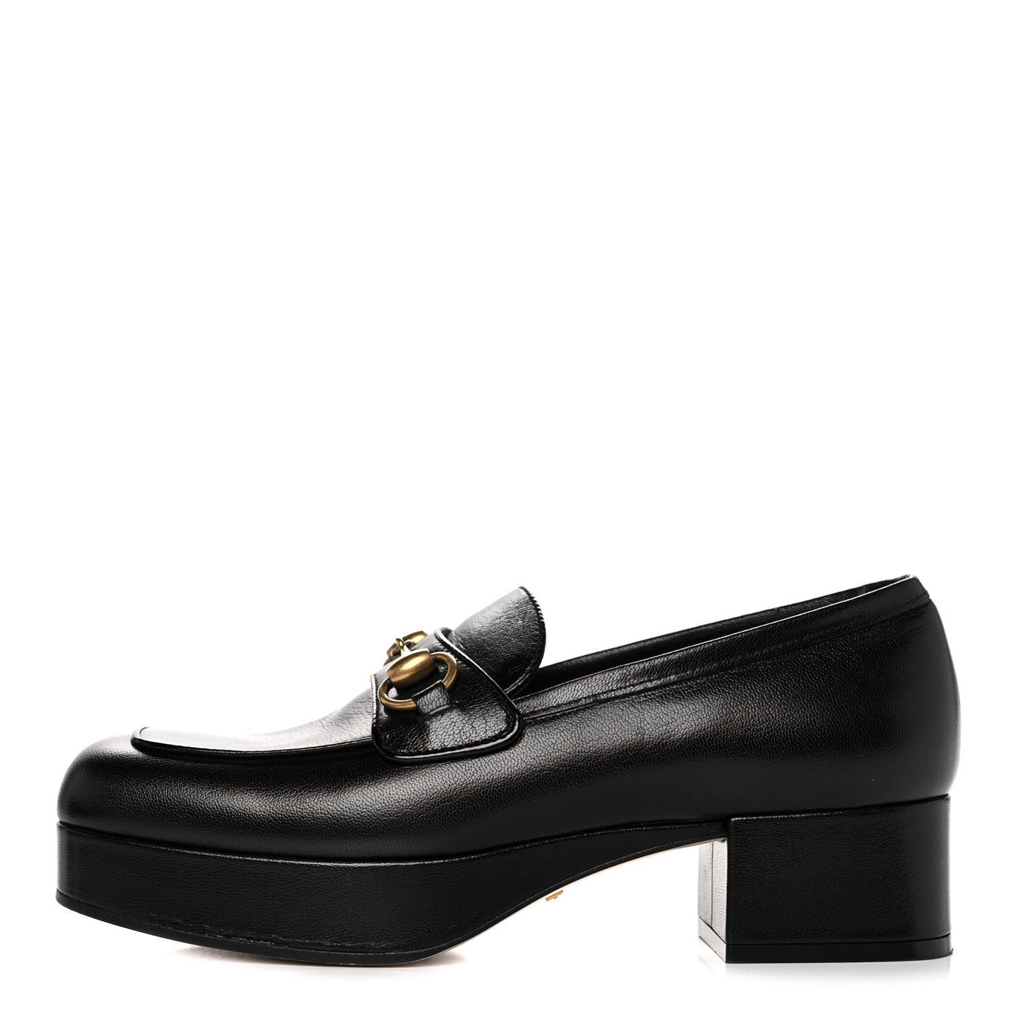 Goatskin Houdan Platform Loafers 37 Black
