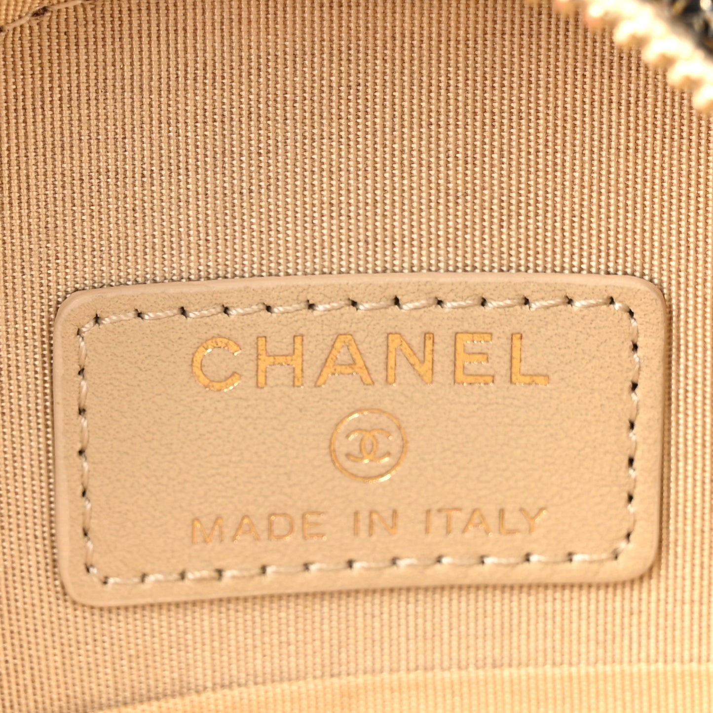 Tweed Shearling Round Clutch With Chain and Coin Purse Beige Black