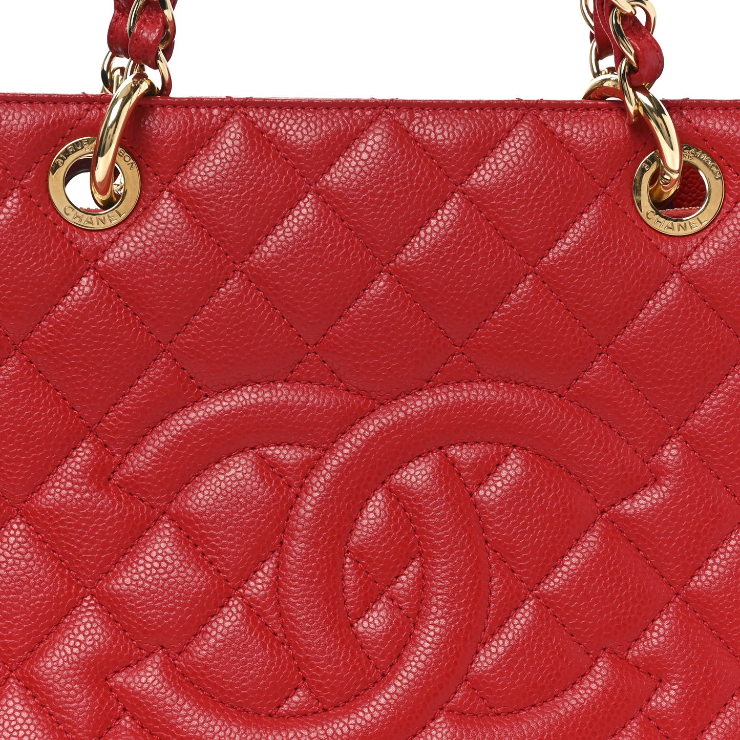 Caviar Quilted Grand Shopping Tote GST Red