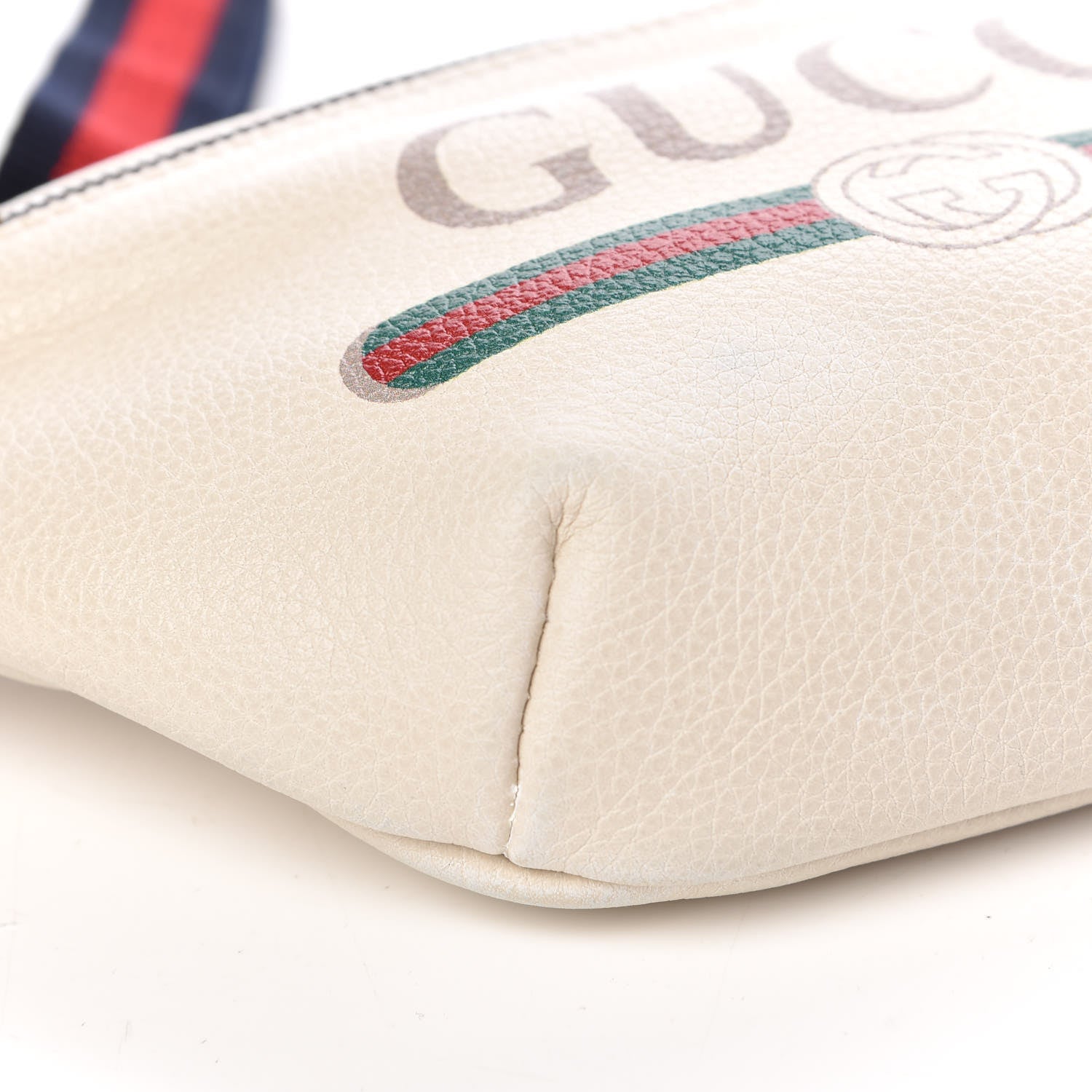 Gucci Grained Calfskin Small Logo Belt Bag White 10 of 12