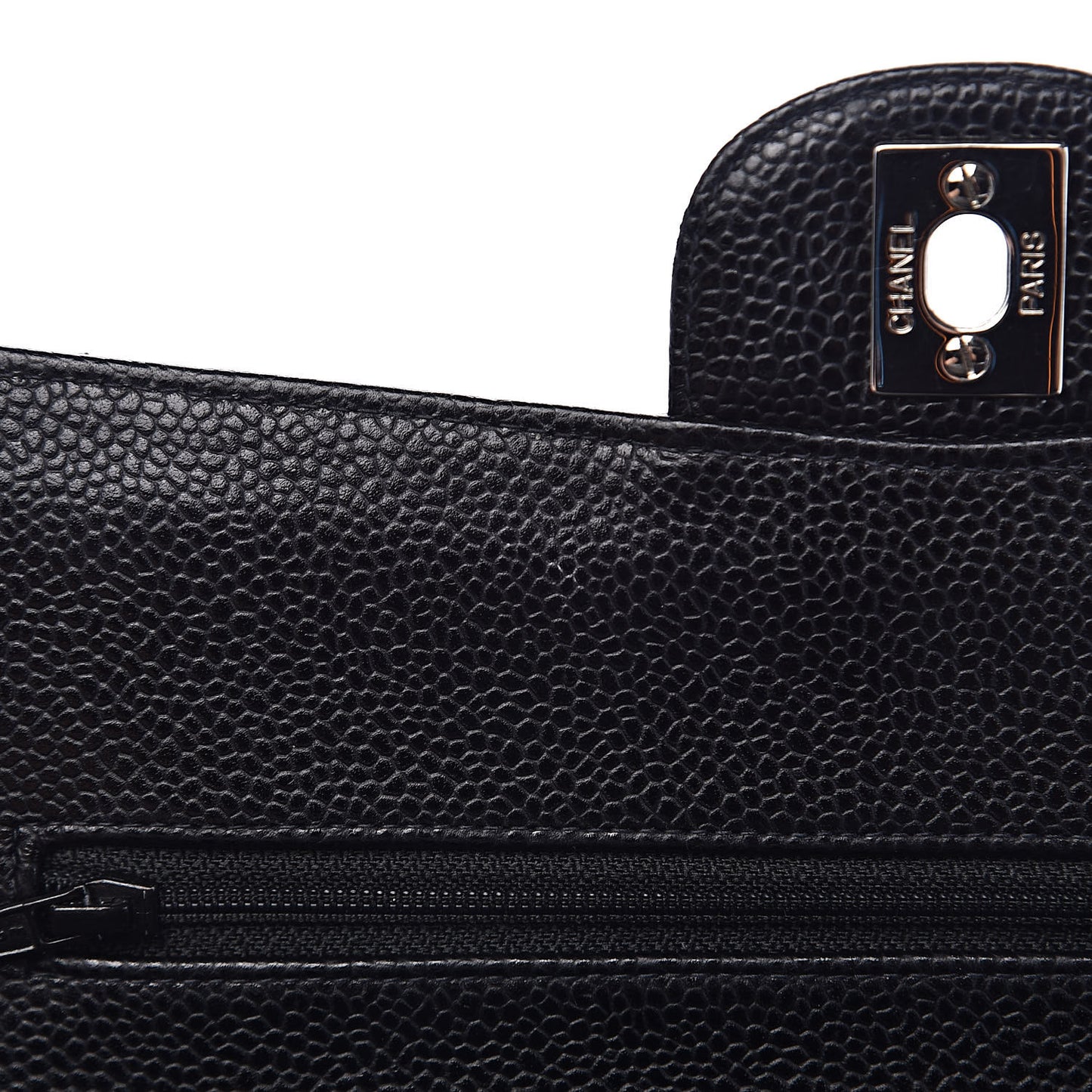 Caviar Quilted Small Double Flap Black