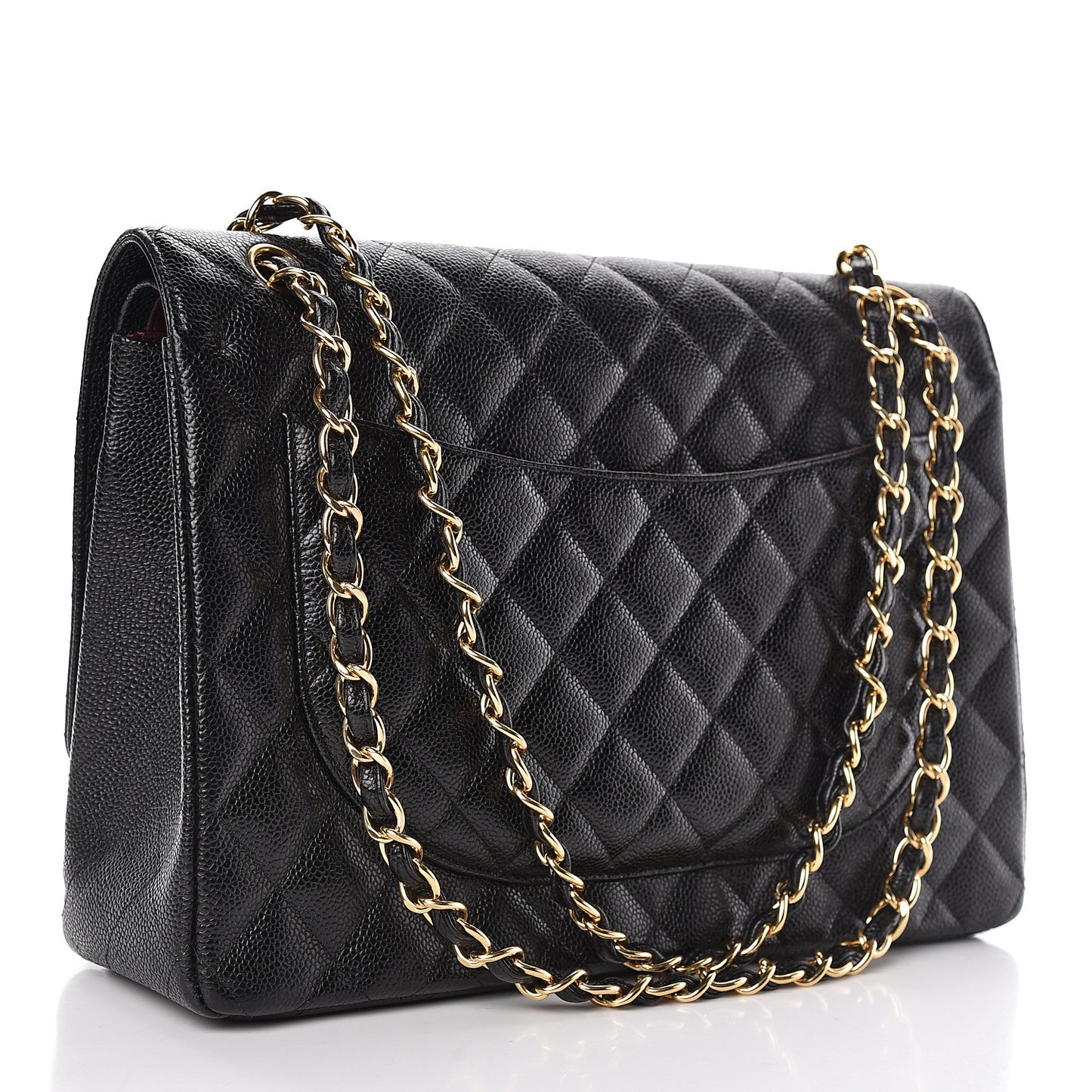 Caviar Quilted Maxi Double Flap Black