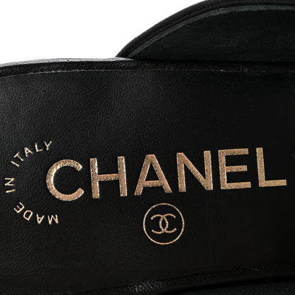 Chanel Lambskin Pearl CC Mules 38 Black 8 of 9