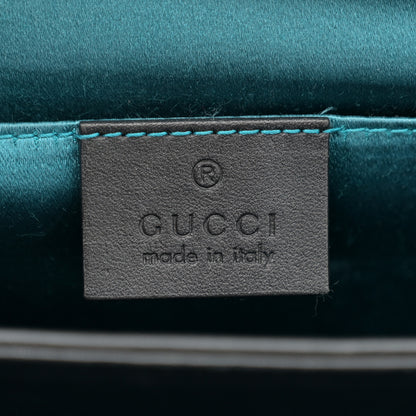 Gucci Suede Patent Web Dragon Embroidered Small Ophidia Chain Shoulder Bag Blue Black 6 of 11