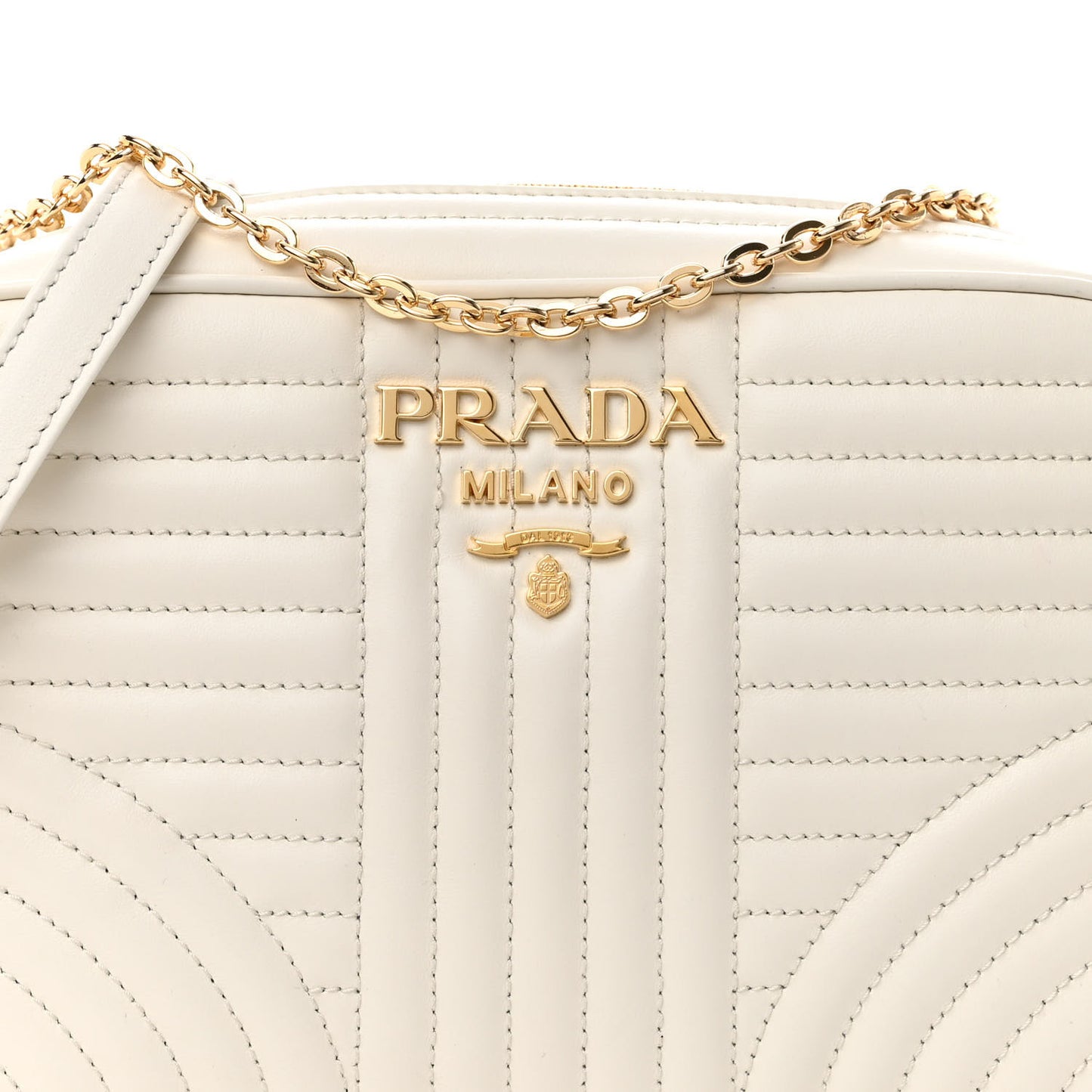 Soft Calfskin Diagramme Crossbody Bag White