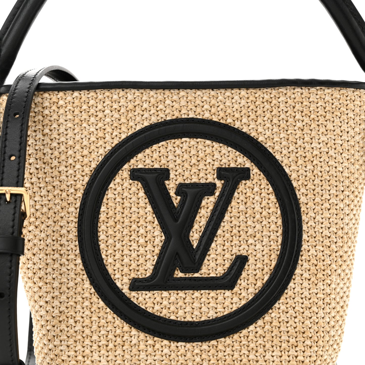 Raffia Petit Bucket Black