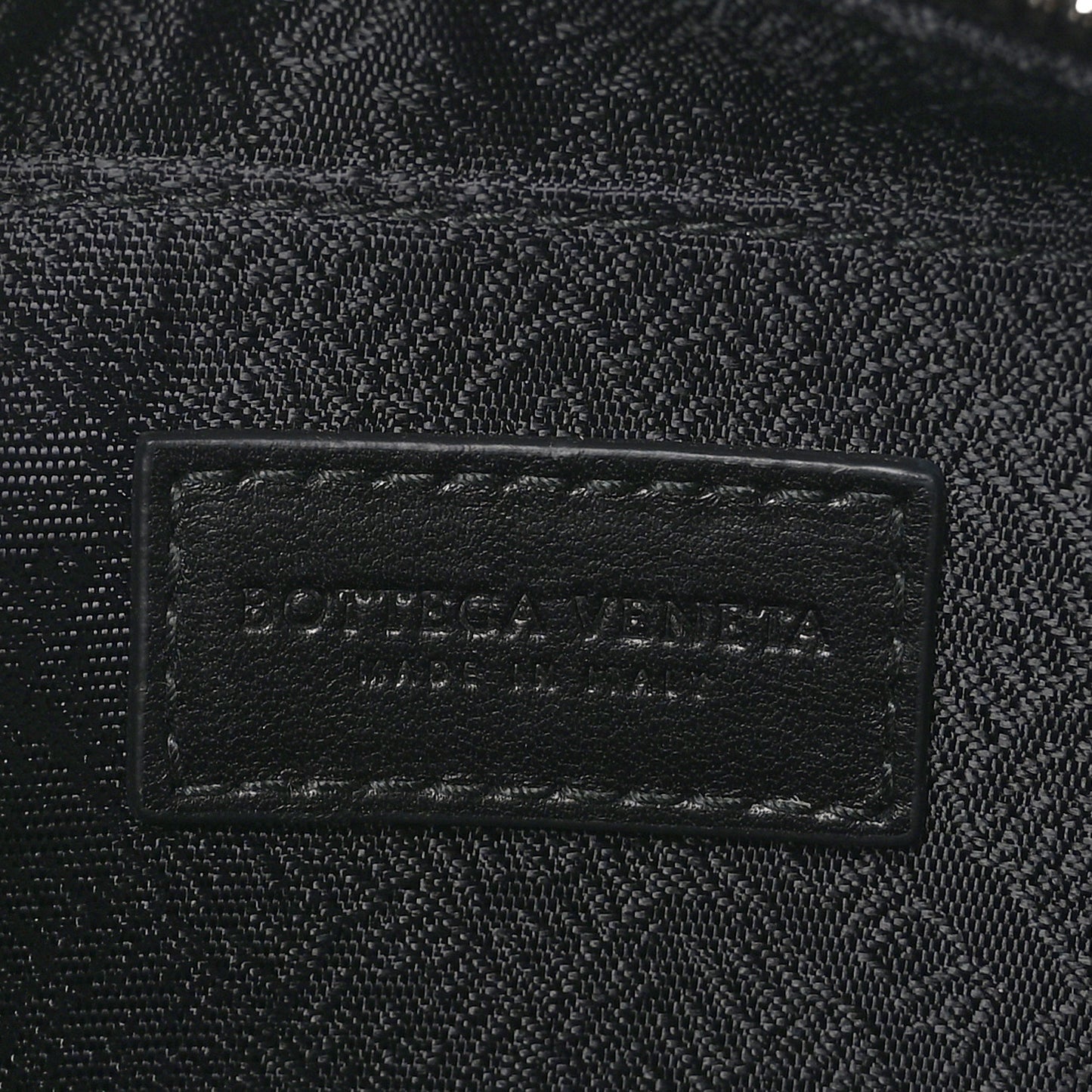 Nappa Intrecciato Zip Around Crossbody Bag Black