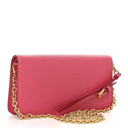 Prada Saffiano Metal Phone Wristlet Crossbody Wallet Peonia 3 of 12