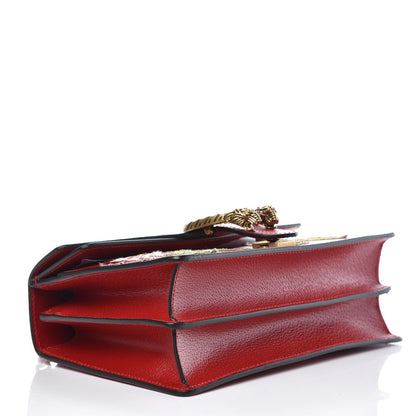 Gucci Calfskin Web Floral Embroidered Small Dionysus Shoulder Bag Hibiscus Red 5 of 8