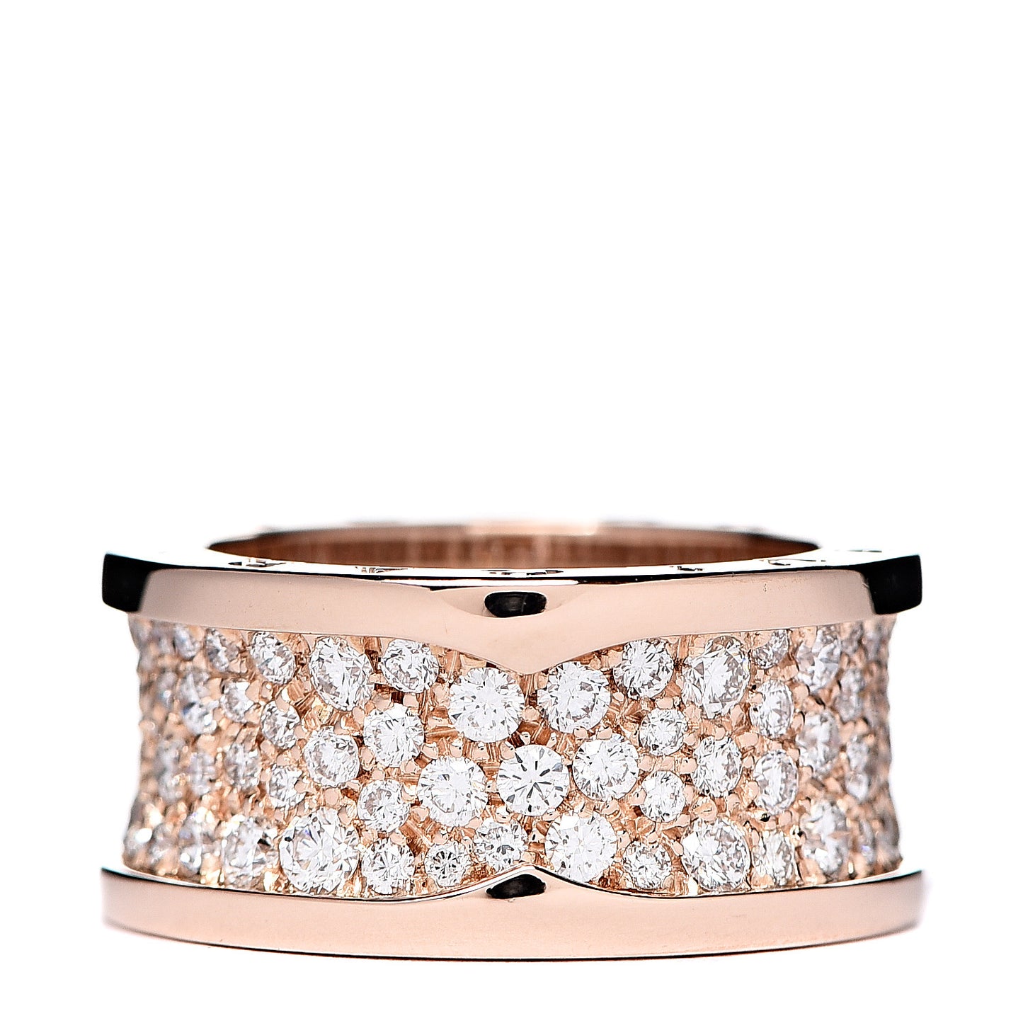 18K Rose Gold Diamond B.Zero1 Pave Ring 52 6