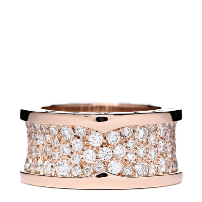 Bulgari 18K Rose Gold Diamond B.Zero1 Pave Ring 52 6 1 of 5