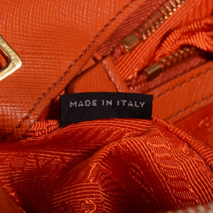 Prada Saffiano Lux Medium Double Zip Tote Papaya 10 of 11