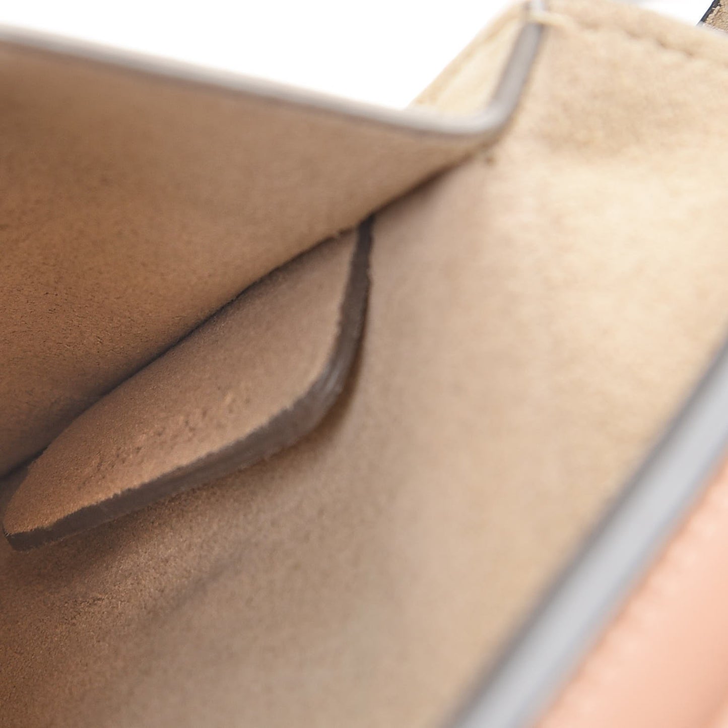 Suede Calfskin Small Faye Shoulder Bag Cement Pink