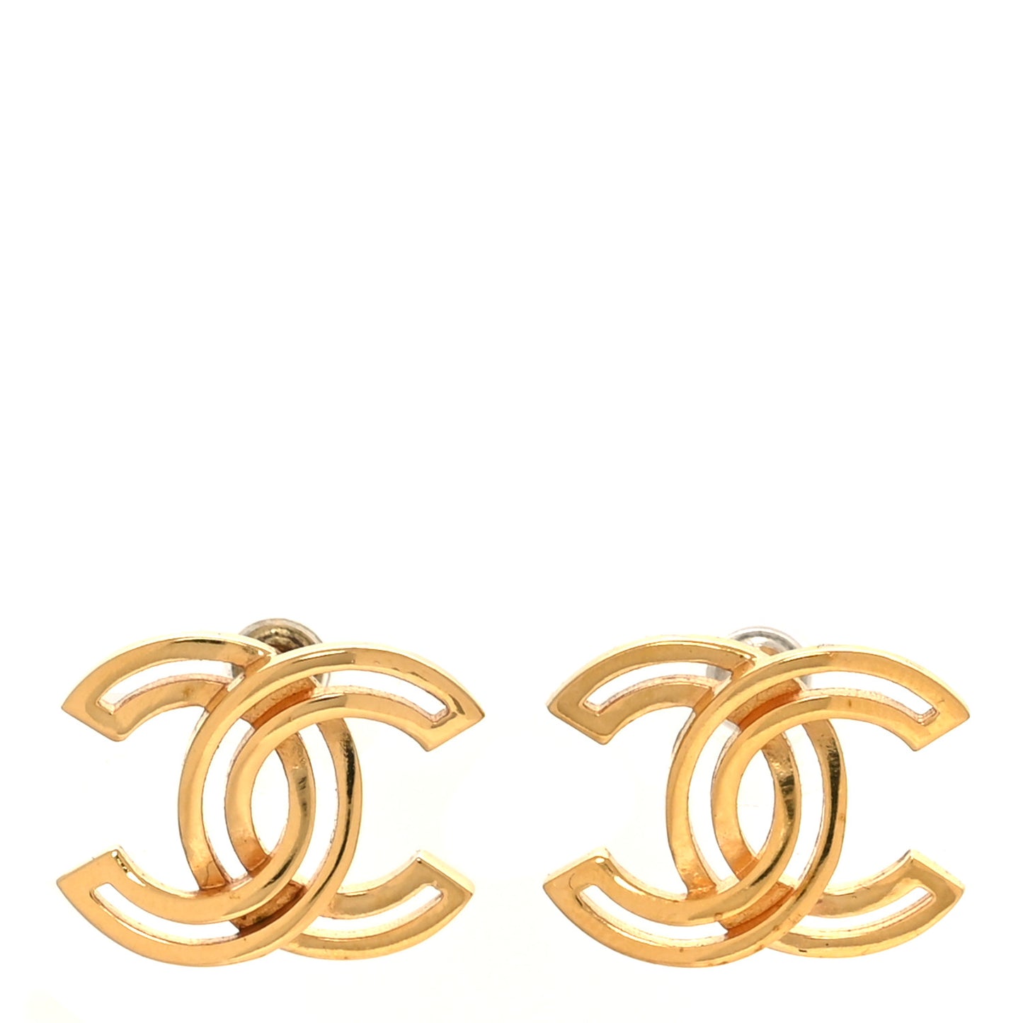 Metal Obazine CC Earrings Gold