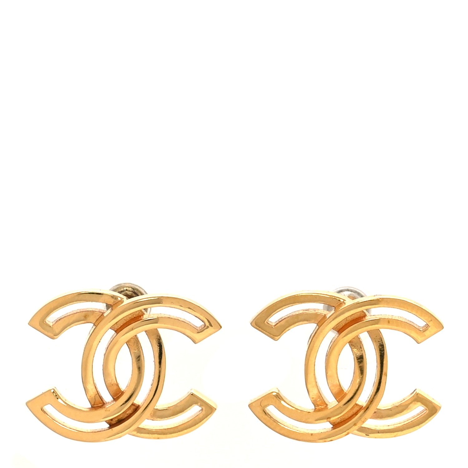 Chanel Metal Obazine CC Earrings Gold 1 of 5