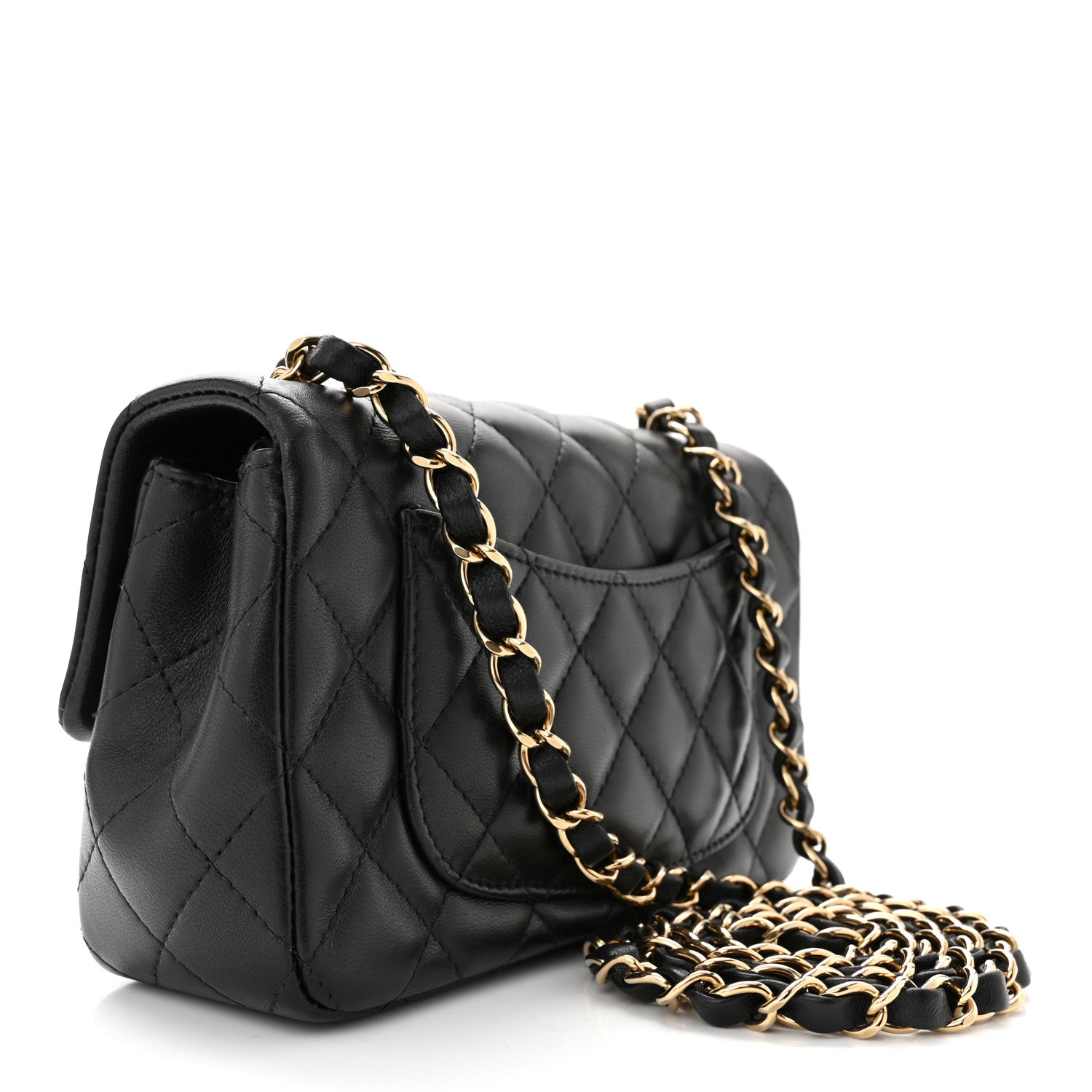 Chanel Lambskin Quilted Mini Rectangular Flap Black 3 of 11