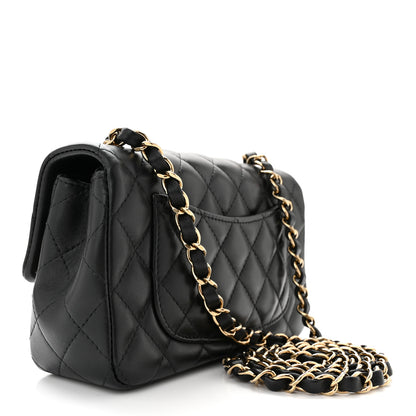 Chanel Lambskin Quilted Mini Rectangular Flap Black 3 of 11