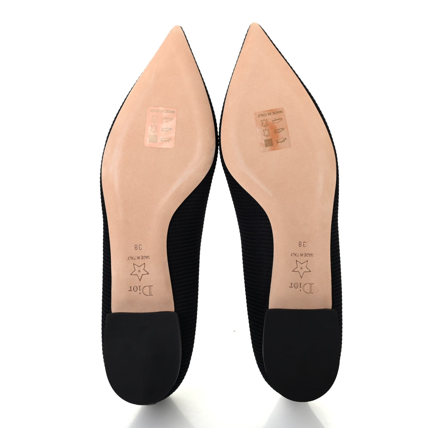 Technical Fabric Pointed Toe Flats 38 Black