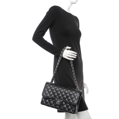 Chanel Caviar Quilted Jumbo Double Flap Black 2 of 9
