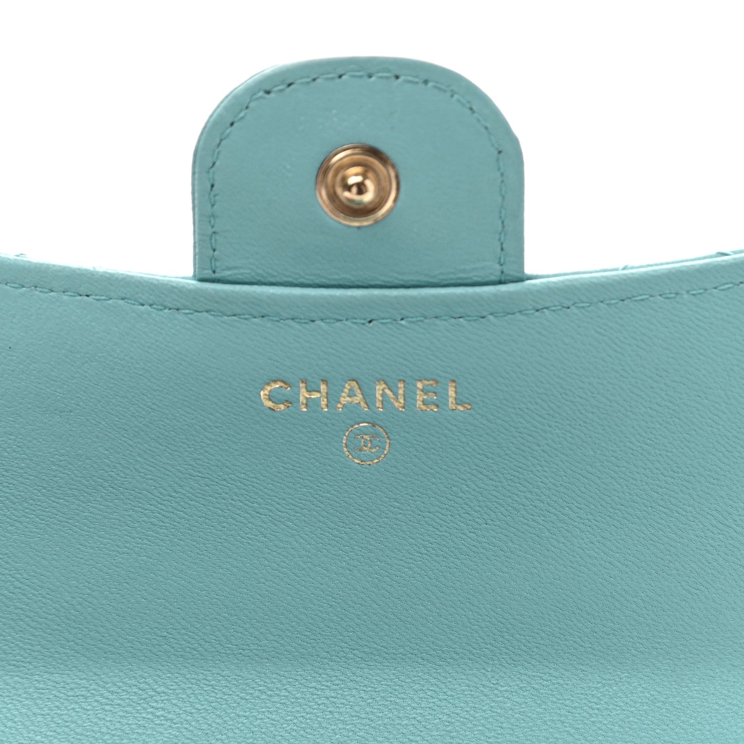 Chanel Lambskin Quilted Compact Flap Wallet Light Blue 6 of 18
