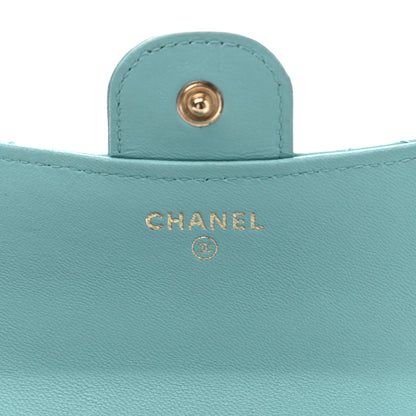 Chanel Lambskin Quilted Compact Flap Wallet Light Blue 6 of 18