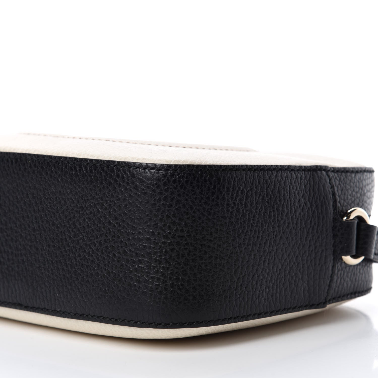 Gucci Dollar Calfskin Bi-Color Small Soho Disco Bag Mystic White Black 7 of 10
