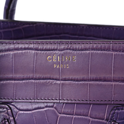 Celine Crocodile Mini Luggage Purple 6 of 12
