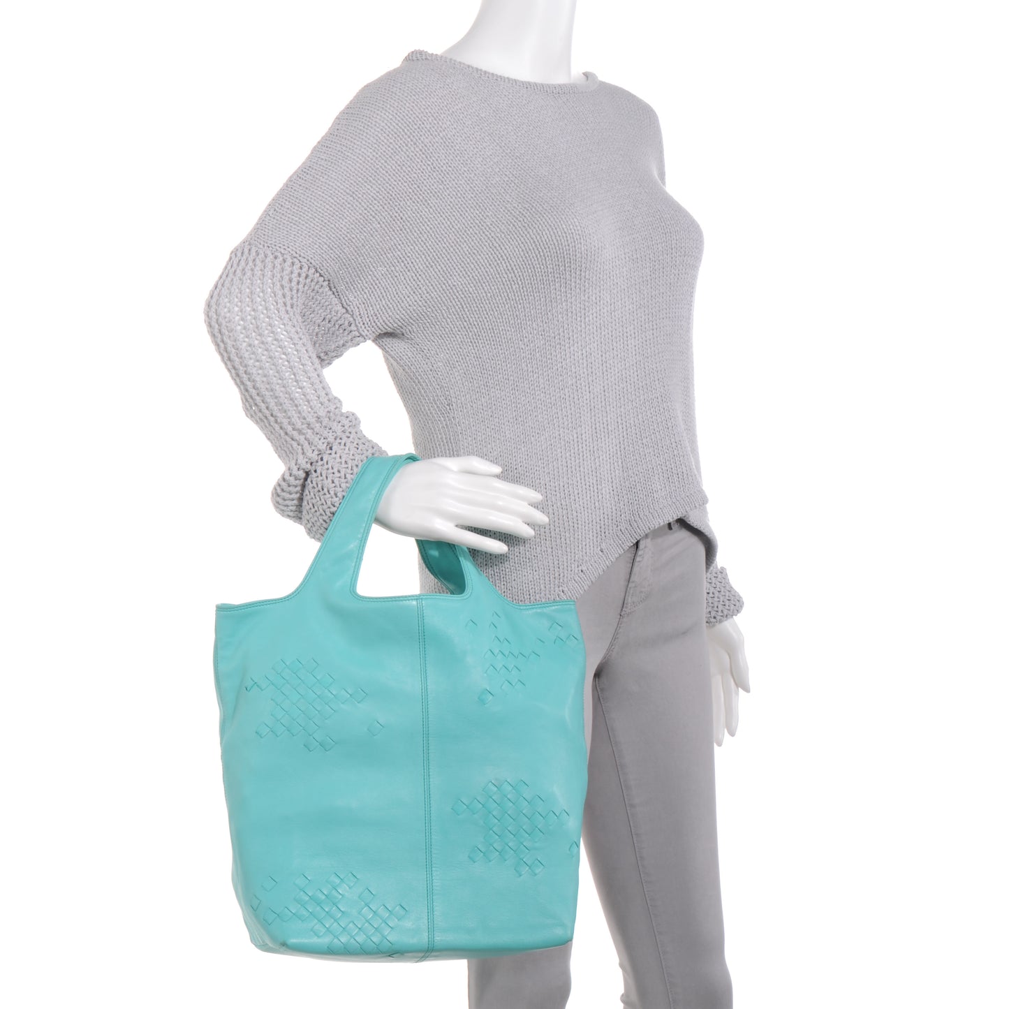 Catalano Leather Regent Tote Bag Turquoise