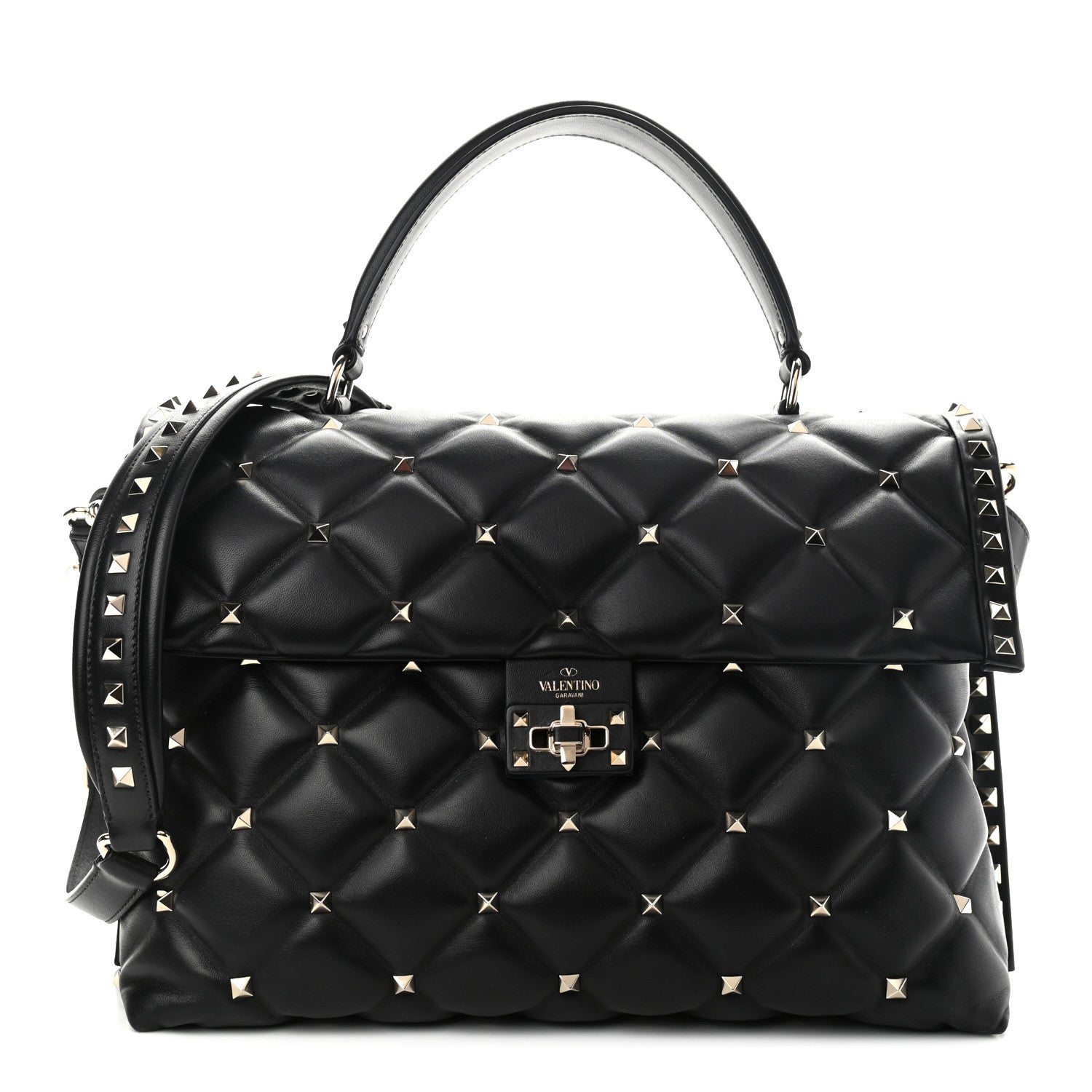 Valentino Garavani Nappa Large Candystud Top Handle Bag Black 1 of 9