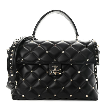 Valentino Garavani Nappa Large Candystud Top Handle Bag Black 1 of 9