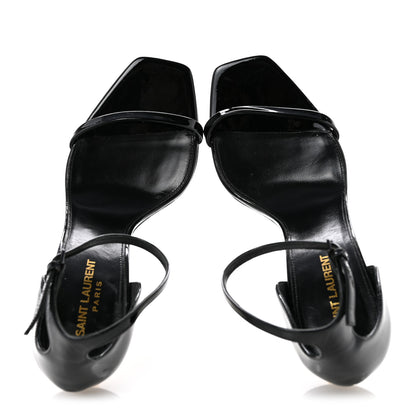 Saint Laurent Patent Calfskin Opyum 110 Sandals 40.5 Black Gold 2 of 10