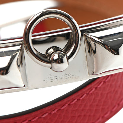 Hermes Epsom Rivale Double Tour Bracelet S Rouge Casaque 4 of 8