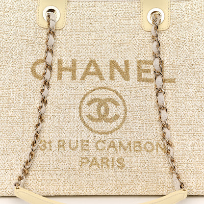 Chanel Lurex Boucle Medium Deauville Tote White 7 of 9