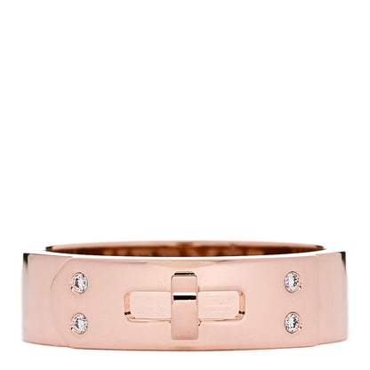 Hermes 18K Rose Gold Diamond PM Kelly Ring 49 5 1 of 5