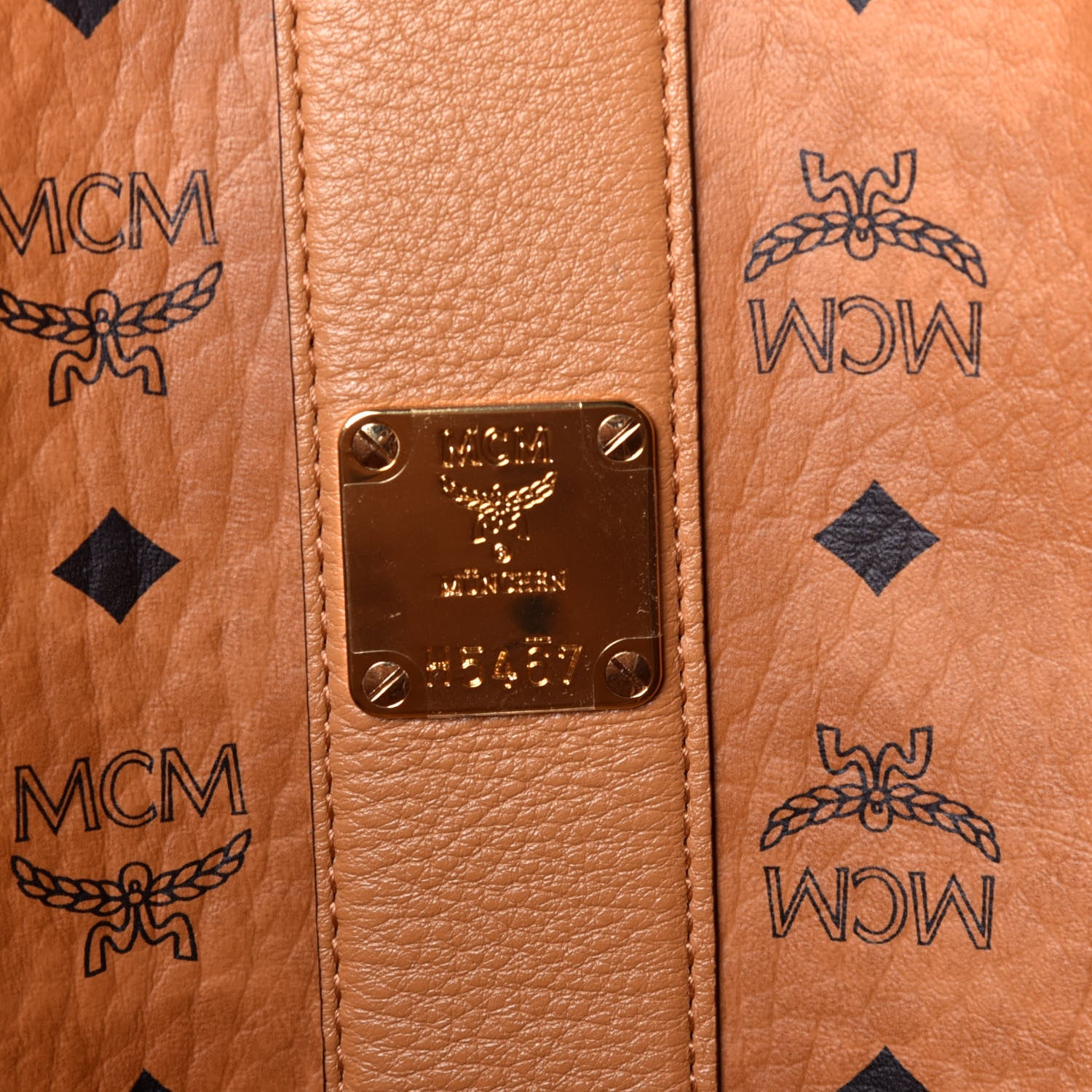 MCM Visetos Large Liz Reversible Shopper Tote Cognac 11 of 15