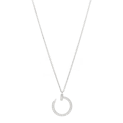 Cartier 18K White Gold Diamond Juste Un Clou Paved Pendant Necklace 1 of 5