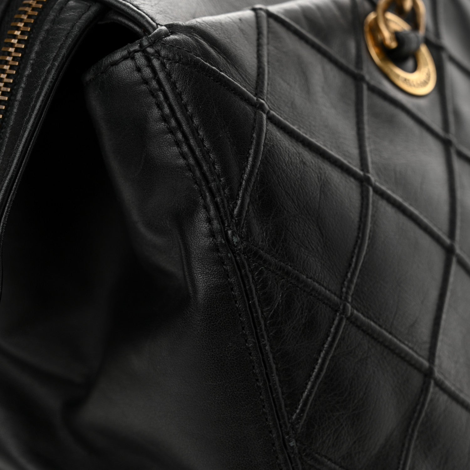 Chanel Calfskin Diamond Debossed Large Cosmos Zip Tote Black 13 of 16