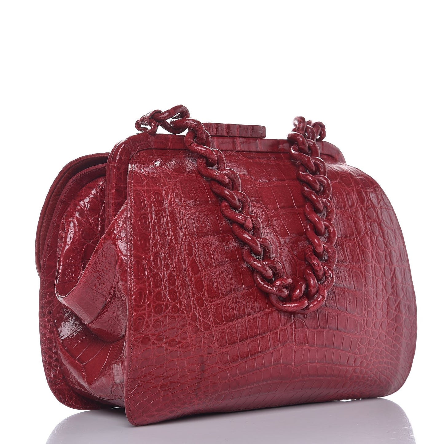 Crocodile Chain Frame Bag Red