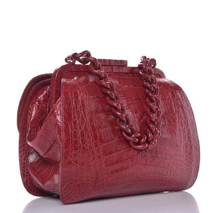 Nancy Gonzalez Crocodile Chain Frame Bag Red 3 of 9