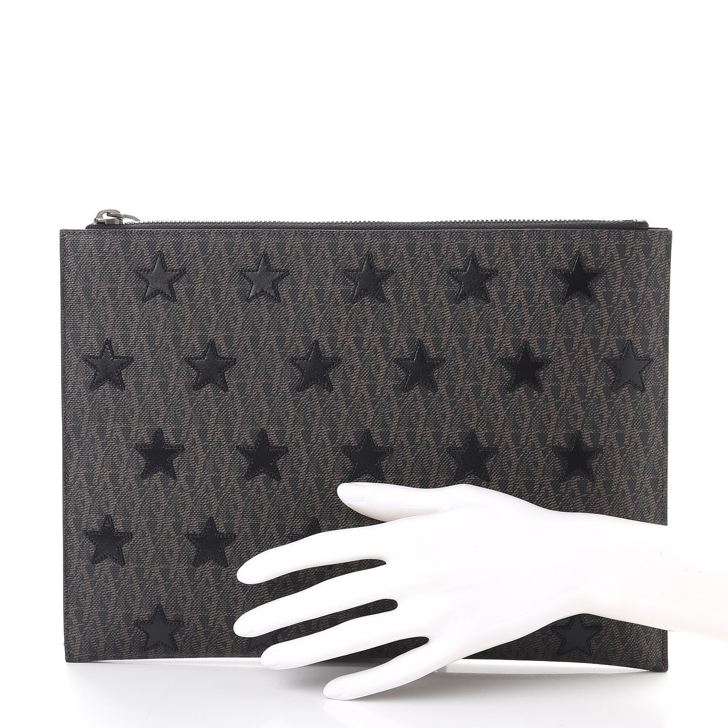 Saint Laurent Nappa Toile Classic Monogram Star Rider iPad Pouch Nero Black Lino 2 of 8