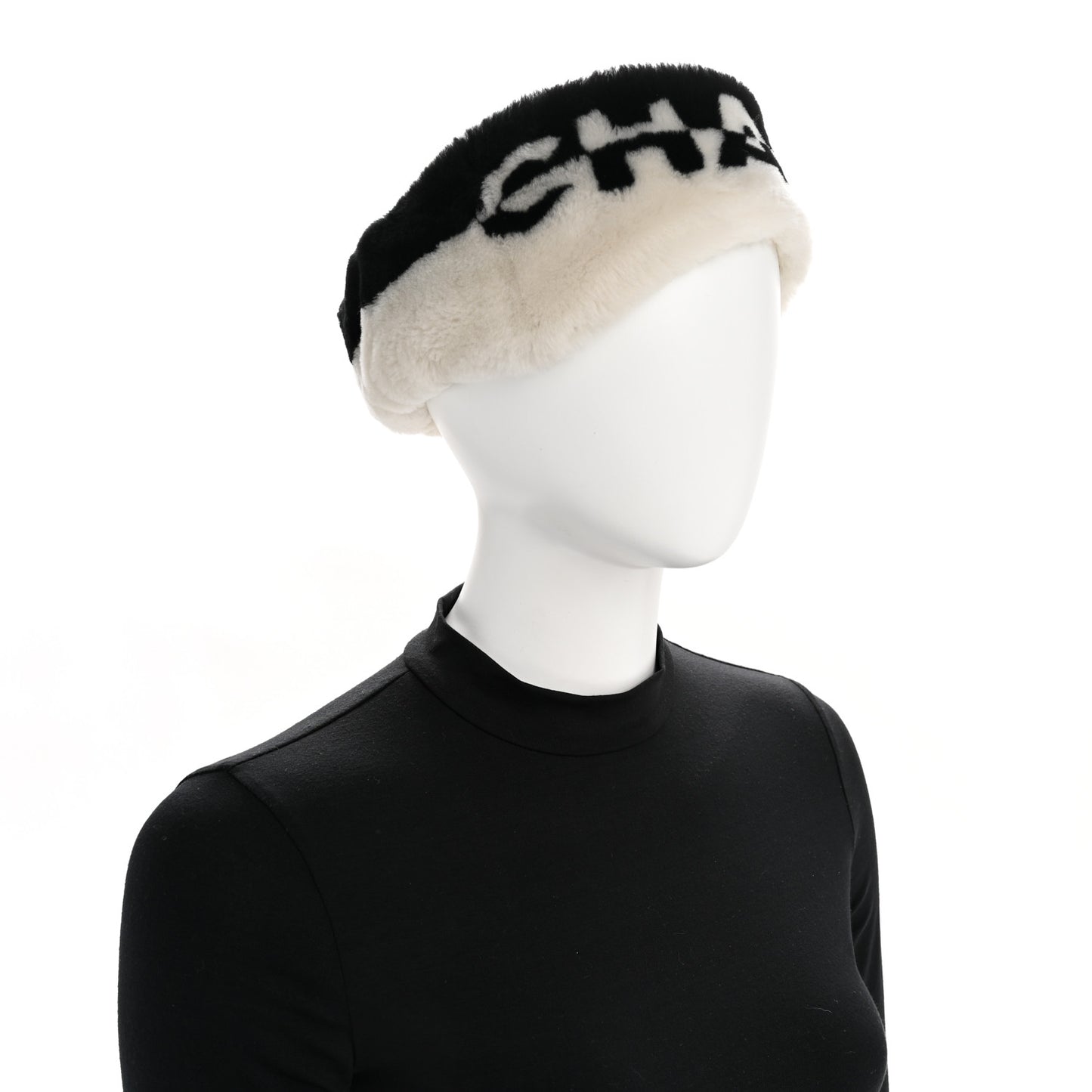 Cashmere Blend Logo Headband White Black