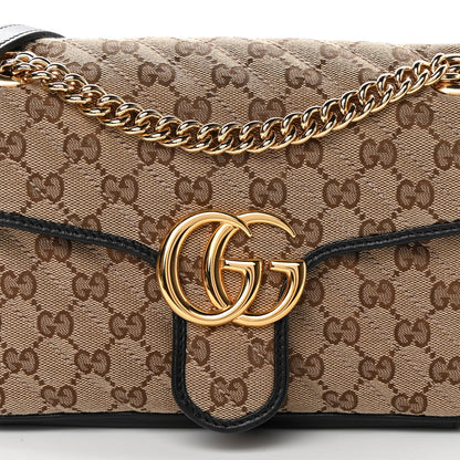 Gucci Monogram Matelasse Diagonal Small GG Marmont Shoulder Bag Beige Black 8 of 15