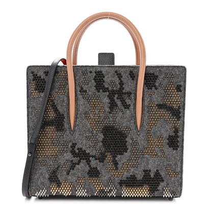 Christian Louboutin Wool Calfskin Spikes Medium Camouflage Paloma Gray 1 of 9