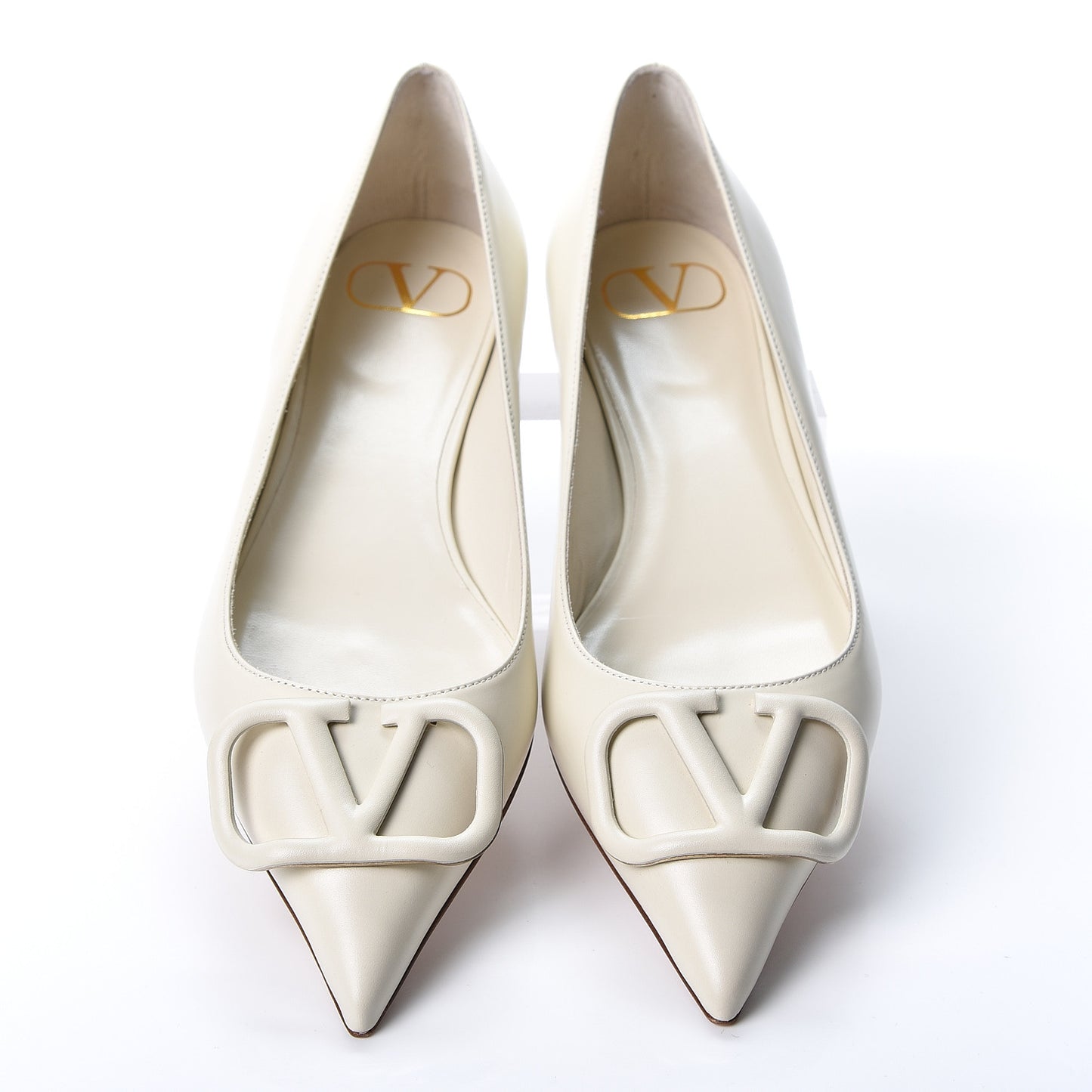 Nappa Vlogo Flats 37 Light Ivory